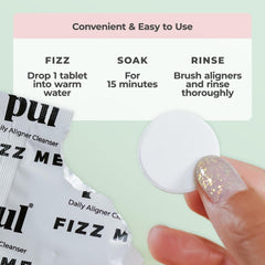 Clean aligners after soaking for a brighter look and fresh breath