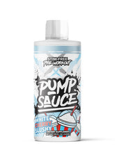 Pump Sauce front label with White Cherry flavor for caffeine-free pre-workout