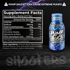Pump Sauce Shooters Gummy Sharks 2oz bottle side view for on-the-go fueling