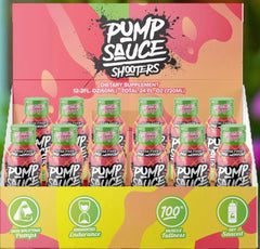 Pump Sauce Shooters Watermelon Margarita bottle shows on-the-go 2oz size for workouts.
