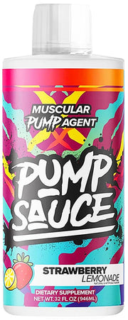 Pump Sauce Strawberry Lemonade bottle for a convenient liquid pre-workout pump