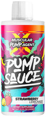 Pump Sauce Strawberry Lemonade bottle for a convenient liquid pre-workout pump