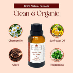 Herbal infusion of chamomile, clove, and peppermint in Punkin Butt blend