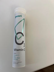 Puori C3 tablet dissolving in water for a clean, sugar-free drink.