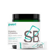 Puori Daily Probiotics bottle showing label promoting gut balance for daily support.