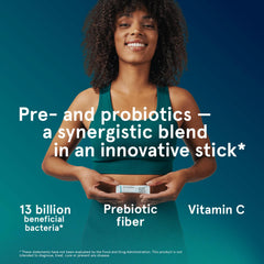 Puori Daily Probiotics fiber blend visual underscores four grams of fiber.