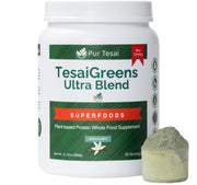 Pur Tesai TesaiGreens Ultra bottle showing plant-based nutrition for daily energy.