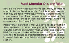 PUR360 Manuka Oil on skin provides soothing, lightweight feel