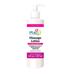 PURA 1st Wellness massage lotion bottle with pump for precise application
