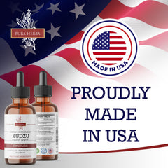 Pura Herba Kudzu ingredients panel highlighting organic vegan ingredients.
