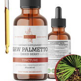 Pura Herba Saw Palmetto tincture bottle with dropper for convenient daily use.