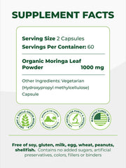 PURA VIDA MORINGA capsules in hand, easy daily integration