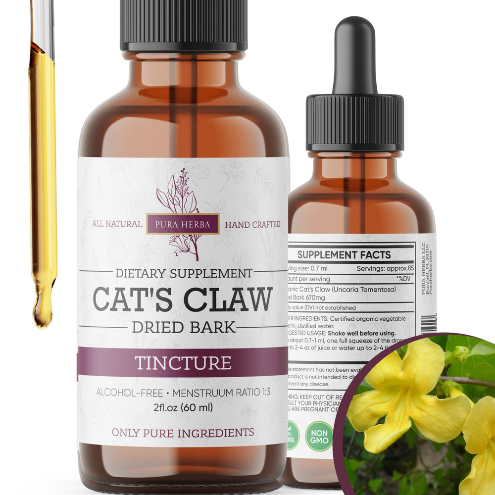Pura Herba Cat's Claw Liquid Extract bottle for easy daily use.