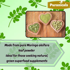 Puranicals Moringa Premium dosage panel highlights serving information for consistency