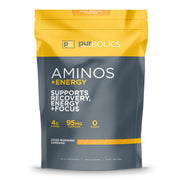 Purbolics Aminos Energy Rainbow Candy bottle showcases flavor and long-lasting energy benefits.