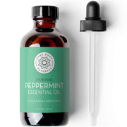 Pure Body Naturals aceite esencial de menta, botella grande, aroma vigorizante para difusor