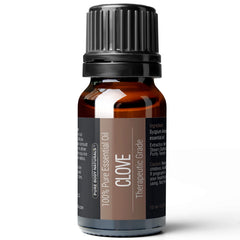Pure Body Naturals clove bud oil bottle showcases purity for diffusers and blends.