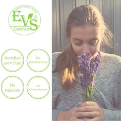 Pure Body Naturals lavender oil independently tested label indicating purity