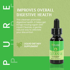 PURE Cleanse dropper pouring a gentle dose of liquid.