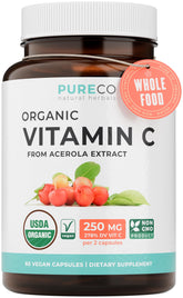 Pure Co organic vitamin C capsules for daily wellness and easy dosing