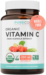 Pure Co organic vitamin C capsules for daily wellness and easy dosing
