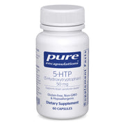 Pure Encapsulations 5-HTP bottle with 60 capsules for serotonin support.
