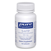 Pure Encapsulations 5-HTP bottle front showing packaging and branding; may support mood and sleep balance.