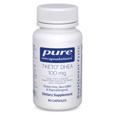 Pure Encapsulations 7-Keto DHEA bottle on a shelf highlighting premium packaging.