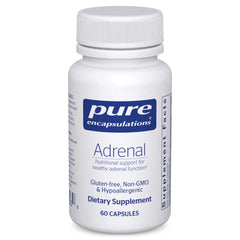 Pure Encapsulations Adrenal Cortex bottle with capsules for cortisol balance.