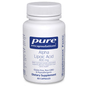Pure Encapsulations Alpha Lipoic Acid 400 mg bottle for daily energy support