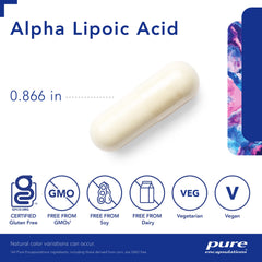 Pure Encapsulations Alpha Lipoic Acid 200 mg capsules being dispensed for daily use.