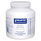 Pure Encapsulations Athletic Nutrients bottle front shows clean design and quality packaging for training support