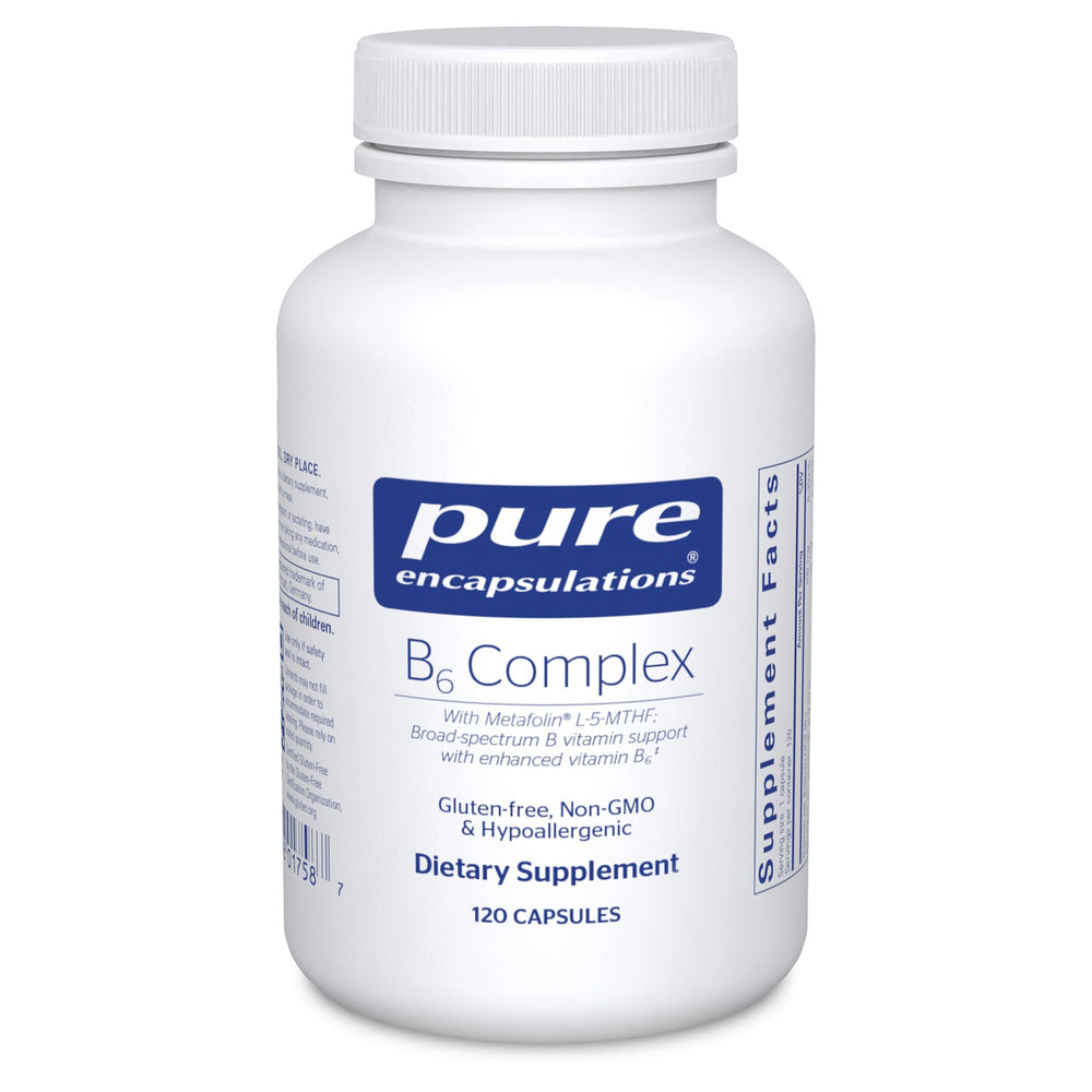 Pure Encapsulations B6 Complex bottle with label, hints at nervous system support