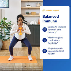 Balanced Immune label close up highlighting clean ingredients and quality