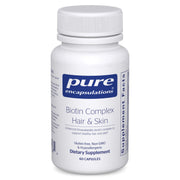 Pure Encapsulations Biotin Complex Hair bottle on countertop for healthy hair support