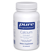 Pure Encapsulations Calcium (Citrate) bottle showcases premium, highly absorbable calcium for bone and joint health