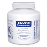 Pure Encapsulations calcium magnesium bottle with clear label, supporting bone and heart health.