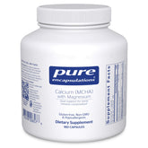 Pure Encapsulations Calcium MCHA with Magnesium bottle front view showing the mineral blend for bone support