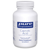 Pure Encapsulations Caprylic Acid bottle shown, supporting gentle GI balance and digestive comfort.