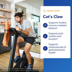 Pouring Cat's Claw capsules illustrates convenient daily dosing.