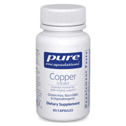 Pure Encapsulations Copper (Citrate) bottle front showing premium mineral supplement