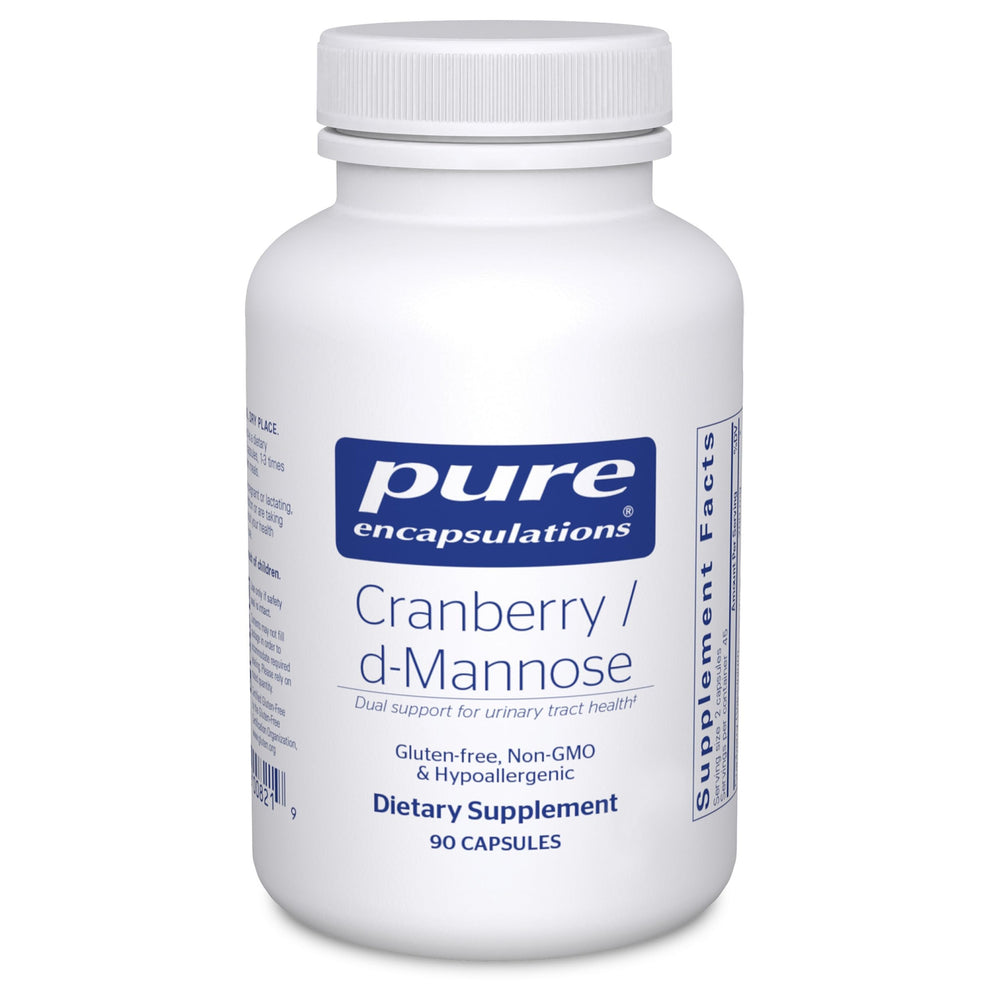 Pure Encapsulations Cranberry D-Mannose bottle and capsules supporting urinary tract health