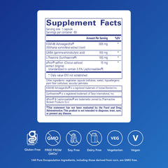 Pure Encapsulations Daily Calm capsules shown up close for daily stress relief and focused daytime use.