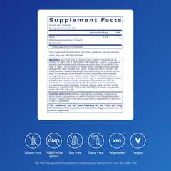 Pure Encapsulations DHEA 5mg packaging close-up shows vegan, gluten-free formulation.