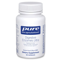 Pure Encapsulations Digestive Enzymes Ultra bottle offers broad support for protein, carb, and dairy digestion.