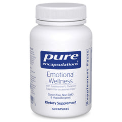 Pure Encapsulations Emotional Wellness bottle with capsules for on-the-go stress support.