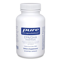 Pure Encapsulations EPA/DHA Essentials bottle-front shows omega-3 support for heart health