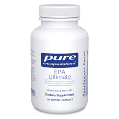 Pure Encapsulations EPA Ultimate softgel bottle for easy daily omega-3 intake.