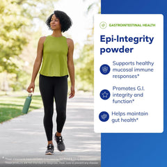 Pure Encapsulations Epi-Integrity Powder bottle label highlights premium ingredients and allergen-free formulation.