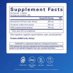 Close-up of Pure Encapsulations capsules highlighting cartilage-friendly ingredients